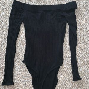 Black off the shoulder bodysuit